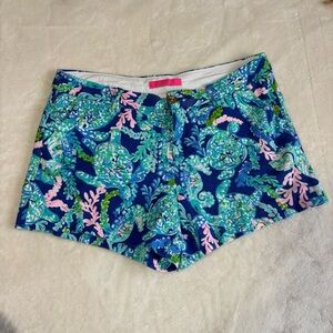 Lilly Pulitzer vibrant Blue turtle print Shorts